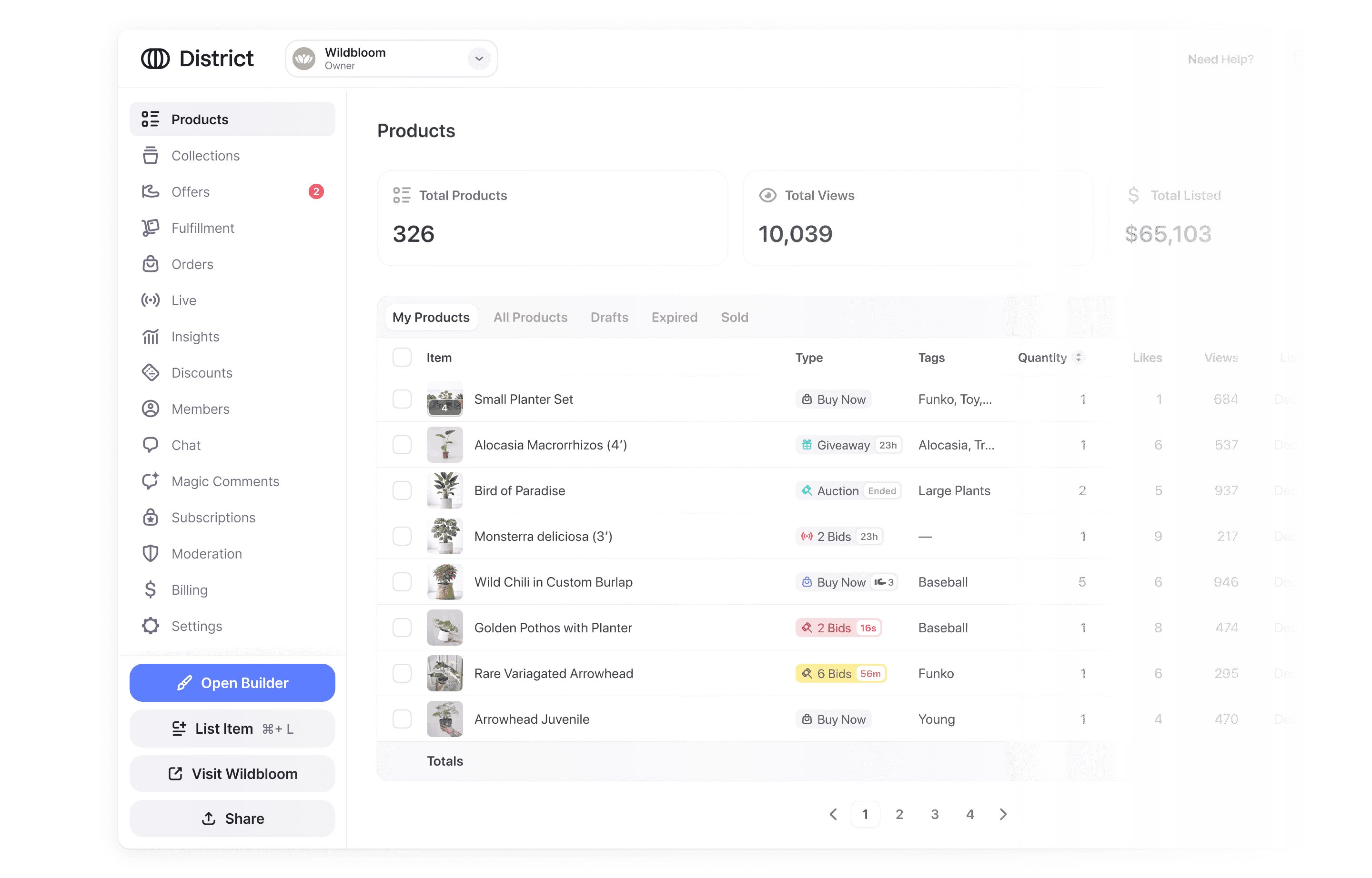 Store management desktop dashboard